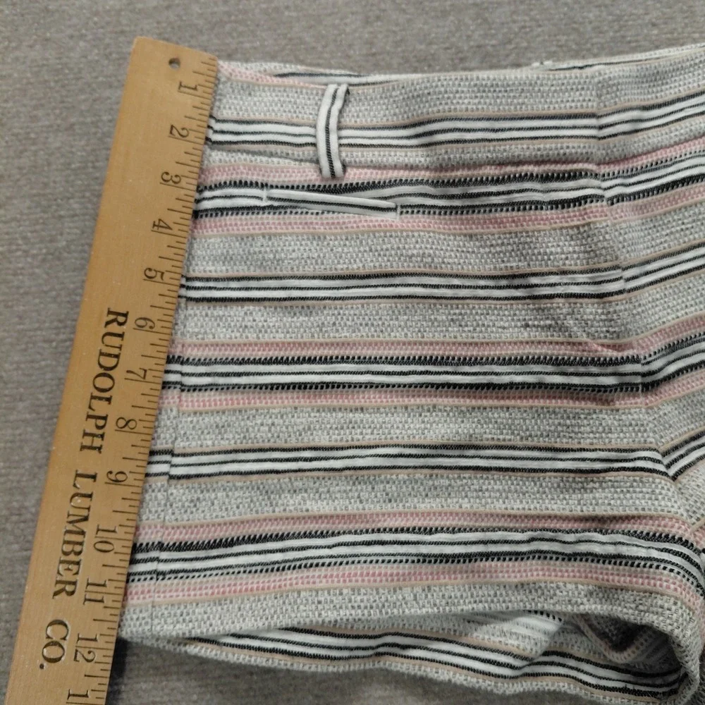 Ann Taylor LOFT Striped Textured Riviera Shorts Size 10P Black Pink Gray White